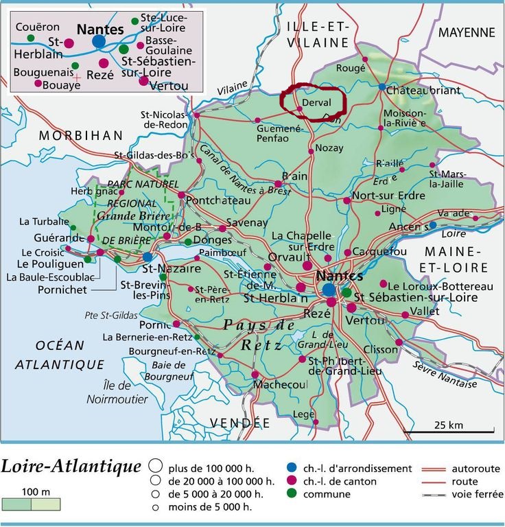 CARTE LOIRE ATLANTIQUE ET BRETAGNE